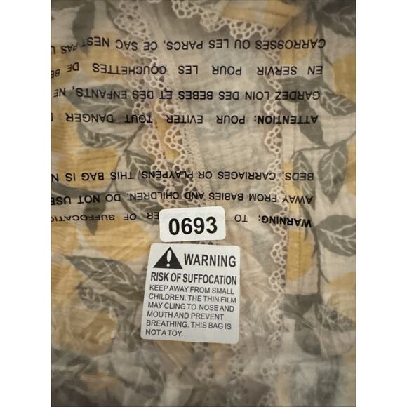 Women’s Lemon Organic Cotton Pajama Set Loungewear Textured Gauze Ruffle Size L - Picture 5 of 13